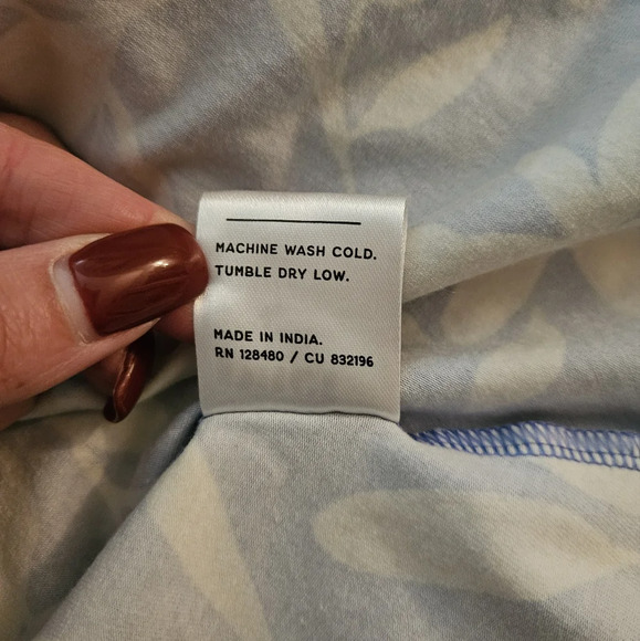 Pact Tropical Palm Wedgewood Fit & Flare Midi Skirt size Large - Picture 7 of 8